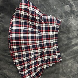 Divided Plaid Mini Skirt - Red, White, and Blue